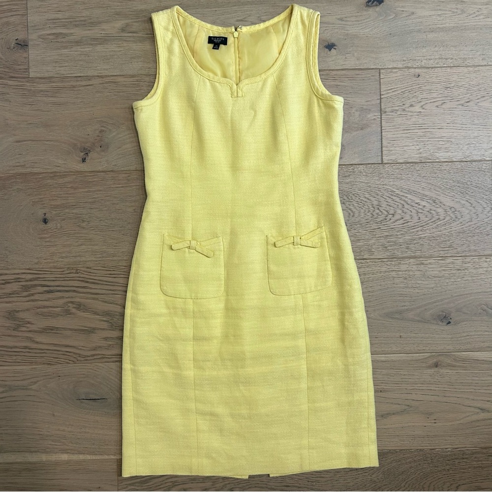 Talbots Linen Cotton Blend Sheath Dress Bows
